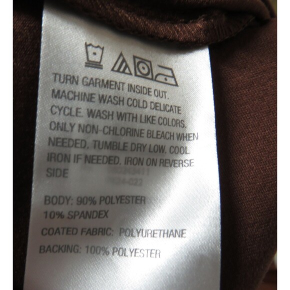 G by Giuliana G-Knit Top with Ruffled Faux Leather Sleeves Brown Size Medium - Picture 3 of 9